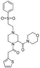 4-([4-[2-(PHENYLSULFONYL)ETHYL]-1-(2-THIENYLACETYL)PIPERAZIN-2-YL]CARBONYL)MORPHOLINE Struktur