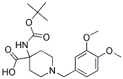 4-(TERT-BUTOXYCARBONYLAMINO)-1-(3,4-DIMETHOXYBENZYL)PIPERIDINE-4-CARBOXYLIC ACID Struktur