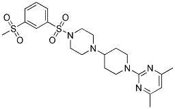 4,6-DIMETHYL-2-[4-(4-([3-(METHYLSULFONYL)PHENYL]SULFONYL)PIPERAZIN-1-YL)PIPERIDIN-1-YL]PYRIMIDINE Struktur