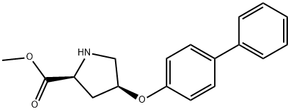 METHYL (2S,4S)-4-([1,1'-BIPHENYL]-4-YLOXY)-2-PYRROLIDINECARBOXYLATE Struktur