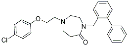 4-(BIPHENYL-2-YLMETHYL)-1-[2-(4-CHLOROPHENOXY)ETHYL]-1,4-DIAZEPAN-5-ONE Struktur