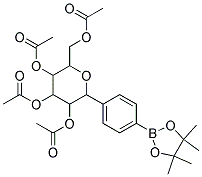 ACETIC ACID 4,5-DIACETOXY-6-ACETOXYMETHYL-2-[4-(4,4,5,5-TETRAMETHYL-[1,3,2]DIOXABOROLAN-2-YL)-PHENYL]-TETRAHYDRO-PYRAN-3-YL ESTER Struktur