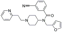 3-CYANO-N-(2-FURYLMETHYL)-N-[1-(2-PYRIDIN-2-YLETHYL)PIPERIDIN-4-YL]BENZAMIDE Struktur