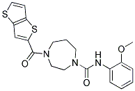 N-(2-METHOXYPHENYL)-4-(THIENO[3,2-B]THIEN-2-YLCARBONYL)-1,4-DIAZEPANE-1-CARBOXAMIDE Struktur