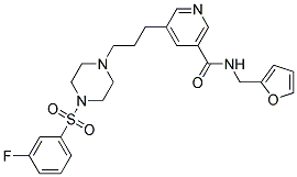 5-(3-(4-[(3-FLUOROPHENYL)SULFONYL]PIPERAZIN-1-YL)PROPYL)-N-(2-FURYLMETHYL)NICOTINAMIDE Struktur