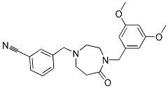 3-([4-(3,5-DIMETHOXYBENZYL)-5-OXO-1,4-DIAZEPAN-1-YL]METHYL)BENZONITRILE Struktur