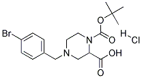 4-(4-BROMO-BENZYL)-PIPERAZINE-1,2-DICARBOXYLIC ACID 1-TERT-BUTYL ESTER HYDROCHLORIDE Struktur