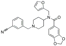 N-[1-(3-CYANOBENZYL)PIPERIDIN-4-YL]-N-(2-FURYLMETHYL)-1,3-BENZODIOXOLE-5-CARBOXAMIDE Struktur