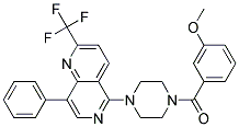 5-[4-(3-METHOXYBENZOYL)PIPERAZIN-1-YL]-8-PHENYL-2-(TRIFLUOROMETHYL)-1,6-NAPHTHYRIDINE Struktur