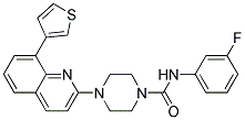 N-(3-FLUOROPHENYL)-4-[8-(3-THIENYL)QUINOLIN-2-YL]PIPERAZINE-1-CARBOXAMIDE Struktur