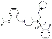 N-(1-[2-(DIFLUOROMETHOXY)BENZYL]PIPERIDIN-4-YL)-2-FLUORO-N-(2-PYRROLIDIN-1-YLETHYL)BENZENESULFONAMIDE Struktur