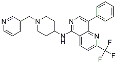 8-PHENYL-N-[1-(PYRIDIN-3-YLMETHYL)PIPERIDIN-4-YL]-2-(TRIFLUOROMETHYL)-1,6-NAPHTHYRIDIN-5-AMINE Struktur