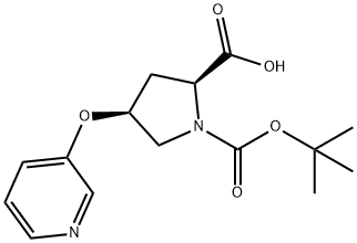 (2S,4S)-1-(TERT-BUTOXYCARBONYL)-4-(3-PYRIDINYLOXY)-2-PYRROLIDINECARBOXYLIC ACID Struktur