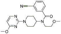 3-CYANO-N-(2-METHOXYETHYL)-N-[1-(4-METHOXYPYRIMIDIN-2-YL)PIPERIDIN-4-YL]BENZAMIDE Struktur