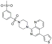 8-(4-([3-(METHYLSULFONYL)PHENYL]SULFONYL)PIPERAZIN-1-YL)-5-(3-THIENYL)-1,7-NAPHTHYRIDINE Struktur