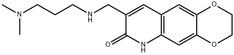 8-[(3-DIMETHYLAMINO-PROPYLAMINO)-METHYL]-2,3-DIHYDRO-6H-[1,4]DIOXINO[2,3-G]QUINOLIN-7-ONE Struktur