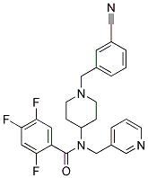 N-[1-(3-CYANOBENZYL)PIPERIDIN-4-YL]-2,4,5-TRIFLUORO-N-(PYRIDIN-3-YLMETHYL)BENZAMIDE Struktur