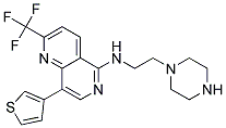 N-(2-PIPERAZIN-1-YLETHYL)-8-(3-THIENYL)-2-(TRIFLUOROMETHYL)-1,6-NAPHTHYRIDIN-5-AMINE Struktur