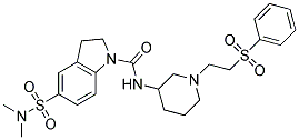 5-[(DIMETHYLAMINO)SULFONYL]-N-(1-[2-(PHENYLSULFONYL)ETHYL]PIPERIDIN-3-YL)INDOLINE-1-CARBOXAMIDE Struktur