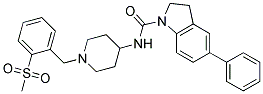 N-(1-[2-(METHYLSULFONYL)BENZYL]PIPERIDIN-4-YL)-5-PHENYLINDOLINE-1-CARBOXAMIDE Struktur