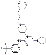 N-[1-(3-PHENYLPROPYL)PIPERIDIN-4-YL]-N-(2-PYRROLIDIN-1-YLETHYL)-N'-[3-(TRIFLUOROMETHYL)PHENYL]UREA Struktur