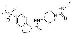 5-[(DIMETHYLAMINO)SULFONYL]-N-(1-[(ETHYLAMINO)CARBONYL]PIPERIDIN-4-YL)INDOLINE-1-CARBOXAMIDE Struktur