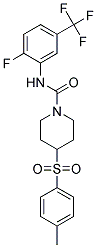 N-[2-FLUORO-5-(TRIFLUOROMETHYL)PHENYL]-4-[(4-METHYLPHENYL)SULFONYL]PIPERIDINE-1-CARBOXAMIDE Struktur