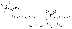 3-((4-[2-FLUORO-4-(METHYLSULFONYL)PHENYL]PIPERAZIN-1-YL)METHYL)-7-METHYL-2H-1,2,4-BENZOTHIADIAZINE 1,1-DIOXIDE Struktur