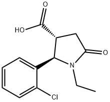 (2R,3R)-2-(2-CHLORO-PHENYL)-1-ETHYL-5-OXO-PYRROLIDINE-3-CARBOXYLIC ACID Structure