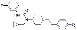 N-(CYCLOPROPYLMETHYL)-N'-(3-FLUOROPHENYL)-N-(1-[2-(4-METHOXYPHENYL)ETHYL]PIPERIDIN-4-YL)UREA Struktur