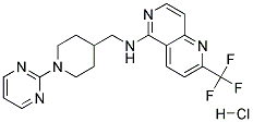 N-[(1-PYRIMIDIN-2-YLPIPERIDIN-4-YL)METHYL]-2-(TRIFLUOROMETHYL)-1,6-NAPHTHYRIDIN-5-AMINE HYDROCHLORIDE Struktur