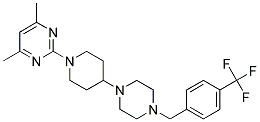 4,6-DIMETHYL-2-(4-(4-[4-(TRIFLUOROMETHYL)BENZYL]PIPERAZIN-1-YL)PIPERIDIN-1-YL)PYRIMIDINE Struktur