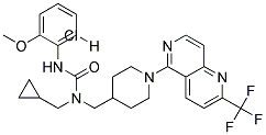 N-(CYCLOPROPYLMETHYL)-N'-(2-METHOXYPHENYL)-N-((1-[2-(TRIFLUOROMETHYL)-1,6-NAPHTHYRIDIN-5-YL]PIPERIDIN-4-YL)METHYL)UREA HYDROCHLORIDE Struktur