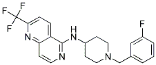 N-[1-(3-FLUOROBENZYL)PIPERIDIN-4-YL]-2-(TRIFLUOROMETHYL)-1,6-NAPHTHYRIDIN-5-AMINE Struktur