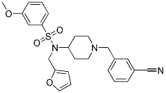 N-[1-(3-CYANOBENZYL)PIPERIDIN-4-YL]-N-(2-FURYLMETHYL)-3-METHOXYBENZENESULFONAMIDE Struktur