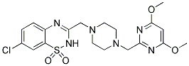 7-CHLORO-3-((4-[(4,6-DIMETHOXYPYRIMIDIN-2-YL)METHYL]PIPERAZIN-1-YL)METHYL)-2H-1,2,4-BENZOTHIADIAZINE 1,1-DIOXIDE Struktur