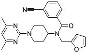 3-CYANO-N-[1-(4,6-DIMETHYLPYRIMIDIN-2-YL)PIPERIDIN-4-YL]-N-(2-FURYLMETHYL)BENZAMIDE Struktur