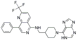 8-PHENYL-N-([1-(1H-PURIN-6-YL)PIPERIDIN-4-YL]METHYL)-2-(TRIFLUOROMETHYL)-1,6-NAPHTHYRIDIN-5-AMINE Struktur