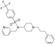 N-[1-(3-PHENYLPROPYL)PIPERIDIN-4-YL]-N-(PYRIDIN-3-YLMETHYL)-4-(TRIFLUOROMETHYL)BENZENESULFONAMIDE Struktur