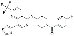 N-[1-(4-FLUOROBENZOYL)PIPERIDIN-4-YL]-8-(3-THIENYL)-2-(TRIFLUOROMETHYL)-1,6-NAPHTHYRIDIN-5-AMINE Struktur