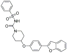 4-[4-(1-BENZOFURAN-2-YL)PHENOXY]-N-(PHENYLSULFONYL)PIPERIDINE-1-CARBOXAMIDE Struktur