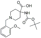 4-(TERT-BUTOXYCARBONYLAMINO)-1-(2-METHOXYBENZYL)PIPERIDINE-4-CARBOXYLIC ACID Struktur