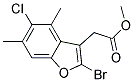 METHYL (2-BROMO-5-CHLORO-4,6-DIMETHYL-1-BENZOFURAN-3-YL)ACETATE Struktur