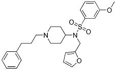 N-(2-FURYLMETHYL)-3-METHOXY-N-[1-(3-PHENYLPROPYL)PIPERIDIN-4-YL]BENZENESULFONAMIDE Struktur