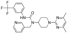 N-[1-(4,6-DIMETHYLPYRIMIDIN-2-YL)PIPERIDIN-4-YL]-N-(PYRIDIN-3-YLMETHYL)-N'-[3-(TRIFLUOROMETHYL)PHENYL]UREA Struktur