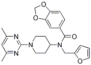 N-[1-(4,6-DIMETHYLPYRIMIDIN-2-YL)PIPERIDIN-4-YL]-N-(2-FURYLMETHYL)-1,3-BENZODIOXOLE-5-CARBOXAMIDE Struktur