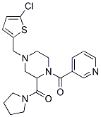 4-[(5-CHLORO-2-THIENYL)METHYL]-1-(PYRIDIN-3-YLCARBONYL)-2-(PYRROLIDIN-1-YLCARBONYL)PIPERAZINE Struktur