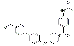 N-(4-[(4-([4'-(METHOXYMETHYL)BIPHENYL-4-YL]OXY)PIPERIDIN-1-YL)CARBONYL]PHENYL)ACETAMIDE Struktur