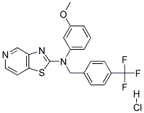 N-(3-METHOXYPHENYL)-N-[4-(TRIFLUOROMETHYL)BENZYL][1,3]THIAZOLO[4,5-C]PYRIDIN-2-AMINE HYDROCHLORIDE Struktur