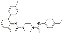 N-(4-ETHYLPHENYL)-4-[8-(4-FLUOROPHENYL)QUINOLIN-2-YL]PIPERAZINE-1-CARBOXAMIDE Struktur